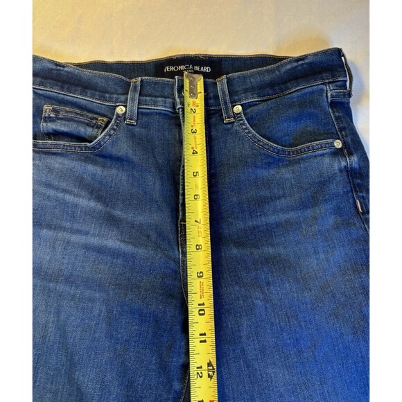 VERONICA BEARD Beverly Skinny Flare High Rise Jeans Bright Blue Wash Denim 29x31 - Picture 12 of 14